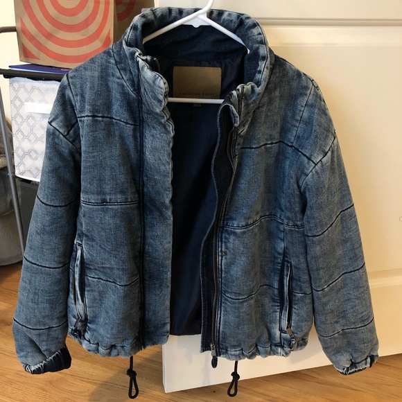 american eagle denim puffer jacket